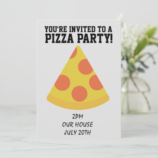 PIZZA PARTIJ! UITNODIGINGEN (Staand voorkant)