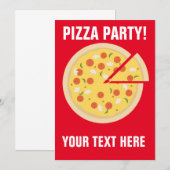 PIZZA PARTIJINVITATIES KAART (Voorkant / Achterkant)