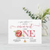 Pizza Party 1st Birthday Modern Kaart (Staand voorkant)