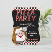 Pizza Party-5x7 aangepaste uitnodigingen (Staand voorkant)