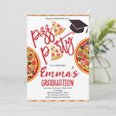 Pizza Party Afstuderen Kaart (Staand voorkant)