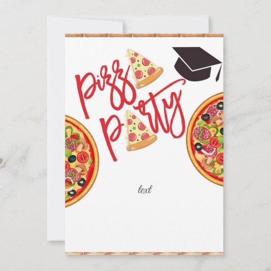 Pizza Party Afstuderen Kaart (Achterkant)
