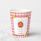 Pizza Party Any Age Birthday Paper cup Papieren Bekers (Achterkant)