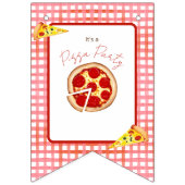 Pizza Party Any Age Birthday Vlaggetjes (Eerste vlag)