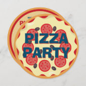 Pizza Party Any Age Kids Verjaardag Kaart (Voorkant / Achterkant)