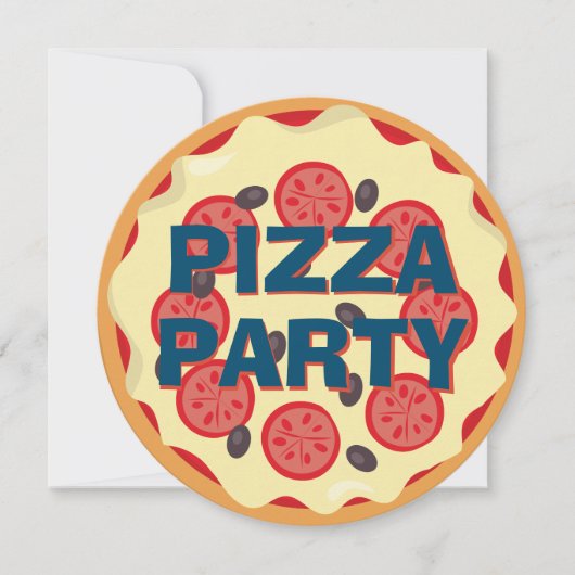 Pizza Party Any Age Kids Verjaardag Kaart (Voorkant)