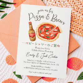 Pizza Party Baby shower Bierbrouwsel Rustiek Schat Kaart