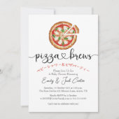 Pizza Party Baby shower Heart Script Eenvoudig Kaart (Voorkant)