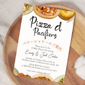 Pizza Party Baby shower Italiaans eten Waterverf Kaart