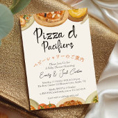 Pizza Party Baby shower Italiaans eten Waterverf Kaart