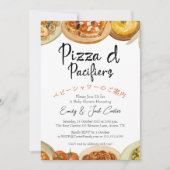 Pizza Party Baby shower Italiaans eten Waterverf Kaart (Voorkant)