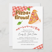 Pizza Party Baby shower Schattige Slice Red Gingha Kaart (Voorkant)