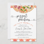 Pizza Party Baby shower Waterverf Red Gingham Kaart (Voorkant)