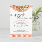 Pizza Party Baby shower Waterverf Red Gingham Kaart (Staand voorkant)