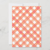 Pizza Party Baby shower Waterverf Red Gingham Kaart (Achterkant)