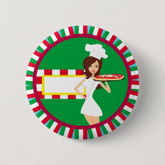 Pizza Party Badge Ronde Button 5,7 Cm (Voorkant)