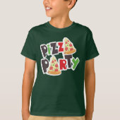 Pizza Party Basic Hanes ComfortSoft® T-Shirt (Voorkant)