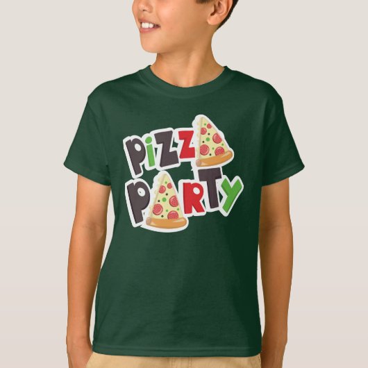 Pizza Party Basic Hanes ComfortSoft® T-Shirt (Voorkant)