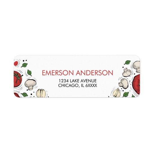 Pizza Party Birthday Address Label (Voorkant)