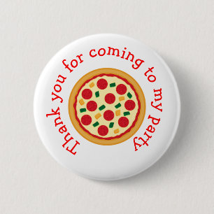 Pizza Party Birthday "Bedankt voor je komst" Ronde Button 5,7 Cm