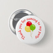 Pizza Party Birthday "Bedankt voor je komst" Ronde Button 5,7 Cm (Voorkant /achterkant)