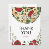 Pizza Party Birthday Dank je Briefkaart (Voorkant / Achterkant)