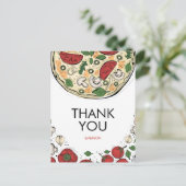 Pizza Party Birthday Dank je Briefkaart (Staand voorkant)