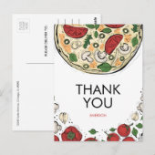 Pizza Party Birthday Dank je Briefkaart (Voorkant / Achterkant)