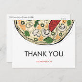 Pizza Party Birthday Dank je Briefkaart (Voorkant / Achterkant)