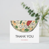 Pizza Party Birthday Dank je Briefkaart (Staand voorkant)