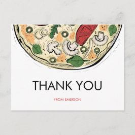 Pizza Party Birthday Dank je Briefkaart