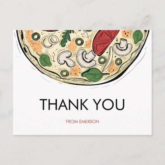 Pizza Party Birthday Dank je Briefkaart (Voorkant)
