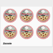 Pizza Party Birthday Dank je Ronde Sticker (Vel)