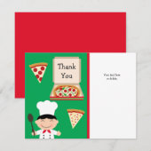 Pizza Party Birthday Dank je wel Bedankkaart (Voorkant / Achterkant)