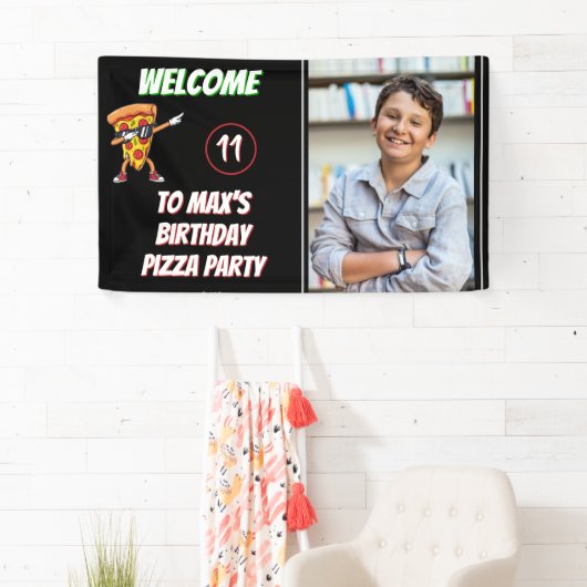 Pizza Party Birthday Fun Pizza Slice Kids Photo Spandoek (Insitu)