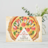 Pizza Party Birthday Invitation (Staand voorkant)