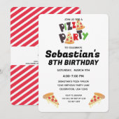 Pizza Party Birthday Invitation for Girl of Boy Kaart (Voorkant / Achterkant)
