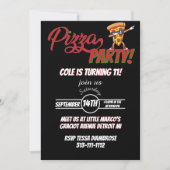 Pizza Party Birthday Invitation | Fun Slice Theme  Kaart (Voorkant)