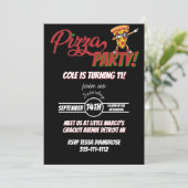 Pizza Party Birthday Invitation | Fun Slice Theme  Kaart (Staand voorkant)