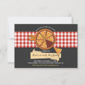 Pizza Party Birthday Invitation Kaart (Voorkant)