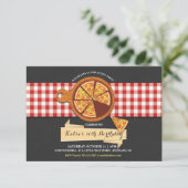Pizza Party Birthday Invitation Kaart (Staand voorkant)