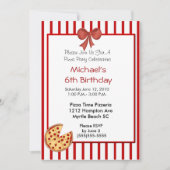 Pizza Party Birthday Invitation Kaart (Voorkant)
