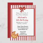 Pizza Party Birthday Invitation Kaart (Voorkant / Achterkant)