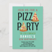 Pizza Party Birthday Invitation Kaart (Voorkant)