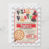 Pizza Party Birthday Invitation Kaart (Voorkant)