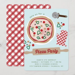 Pizza Party Birthday Invitation Kaart