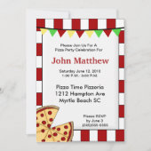 Pizza Party Birthday Invitation Kaart (Voorkant)