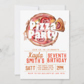 Pizza Party Birthday Invitation Kaart (Voorkant)