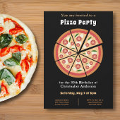 Pizza Party Birthday Invitation Kaart