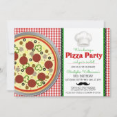 Pizza Party Birthday Invitation Kaart (Voorkant)
